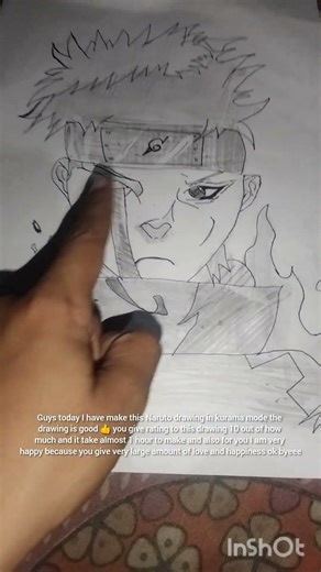 Drawing of Naruto in kuruma mode