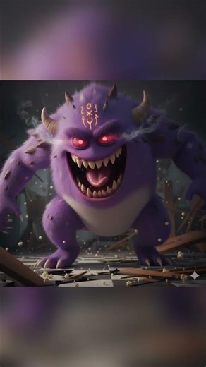 Purple Monster Coming Out From TV!! #shorts #cartoon