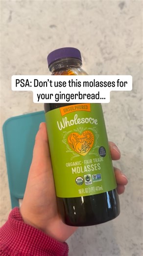 Samantha Merritt on Instagram: "I wish I’d shared this earlier! Every year I’ll get a few comments from people complaining that the gingerbread cookies or muffins that they made came out tasting bitter and just terrible. This can happen when you use blackstrap molasses instead of regular molasses. I learned many of these people were using this specific brand because it does not explicitly state that it is blackstrap on the front (it’s hidden on the back!). I recommend instead using an unsulphure