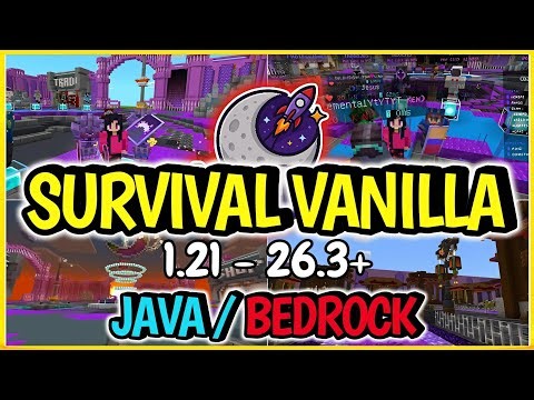 ✅🔥 The BEST MINECRAFT SURVIVAL VANILLA SERVER 1.20 & 1.21 / 26.3 (Java, Bedrock & No-Premium) 🌍