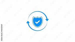 Animated of protection icon. Containing safe, shield, lock, security, Cyber security glyph icon. Containing encryption, protection, password, secure access icon animation.