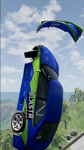 Car vs Wall Crash Impact Test #automobile #carcrash #beamngexperiments