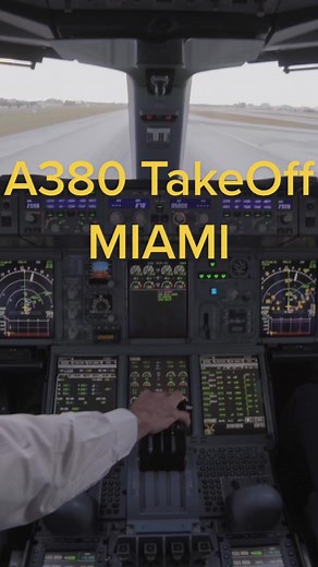 A380 TakeOff Miami - Aviation Cockpit Experience