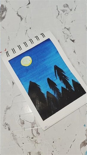 very easy night painting 🎨#esay #art #painting