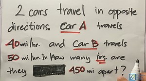 10K views · 525 reactions | Rate Problem - Speed, Time, and Distance 2 cars travel in opposite directions. Car A travels 40 mi/hr and Car B travels 50 mi/hr. In how many hours are they 450 mi apart? | Philippine Review Center | Facebook
