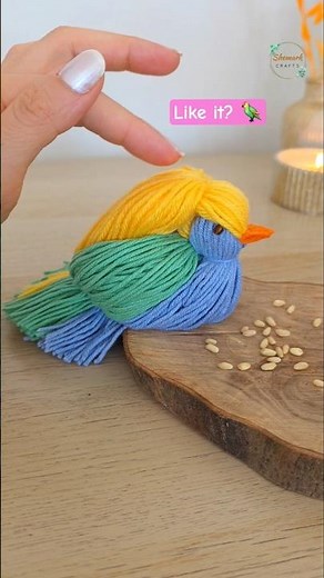 ✨️How to Make Cute Colorful Yarn Bird | Easy Craft Idea