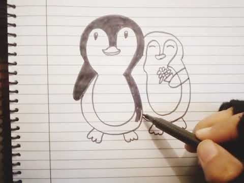 How to draw a cute penguin// step by step penguin drawing for beginners// Easy penguin drawing