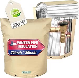 Backflow Preventer Cover Insulated (5˚F) - 20"W x 26"H Backflow Cover for Winter Pipe Freeze Protection - Sprinkler Covers for Outside with 7 Layers Fabric Double Wall Insulation Cover