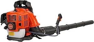 Backpack Blower, 52CC 1.7HP 2-Stroke Leaf Blower Gas, 550-CFM, 205-MPH, Gas Powered Leaf Blower, Cruise Control, Ideal Blowers for Lawn Care (Orange -A)