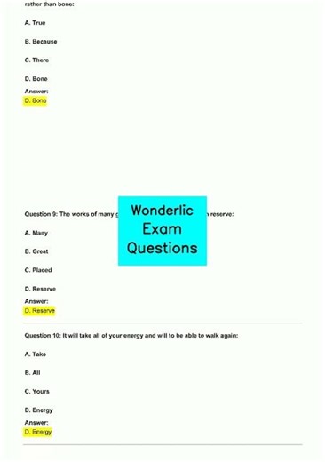 Wonderlic Exam Questions video