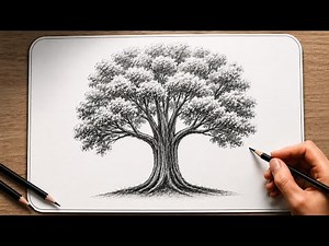 How to Draw a Realistic Tree with Pencil | Easy Tree Drawing Tutorial for Beginners