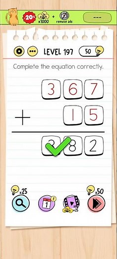 Brain Test Level 197 Solution & Walkthrough | Tricky Puzzles (Android & iOS Shorts)