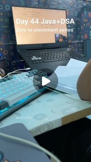 Gaurav || Coding || Development on Instagram: "Day 44 Java+DSA ✨ Zero to placement series 🎯 Playlist- kunal kushwaha java + dsa “Unlock the power of Data Structures and Algorithms (DSA) in Java to elevate your programming skills. With DSA, you’ll harness efficiency, optimize code performance, and tackle complex problem-solving challenges in computer science and engineering. From enhancing coding proficiency to enabling scalable solutions, mastering DSA in Java opens doors to innovation and adva