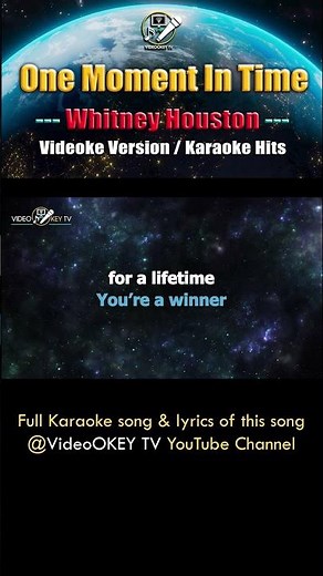 One Moment In Time - Whitney Houston - Karaoke #karaokesongswithlyrics #karaoke #videookeytv