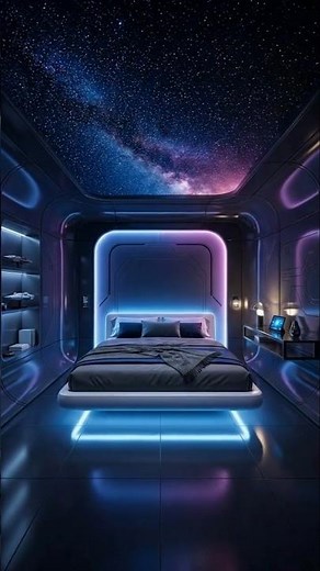 Luxury Space-Themed Futuristic Bedroom Makeover Sci-Fi Galaxy Ceiling Interior Design Transformation