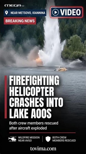 🔥 Firefighting Helicopter Crashes Into Lake During Wildfire Mission | Crew Survives - VIDEO