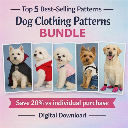 Dog Clothing Patterns Bundle, Etsy Guide (pdf Download, Xs-xxl Sizes - Etsy
