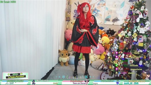 早晨! Karin Akatsuki Cosplay🌕🥷🏼☁️ Learning new Dance! Minigames/Zings!❗social @eeveelinh
