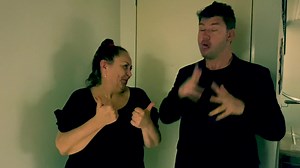 1.6K views · 96 reactions | The amount of work involved in theatre interpreting is hard to comprehend, but the sense of achievement and satisfaction after the event makes it all worthwhile, right!?  Watch Brendan McQuiggan and Rosemary Profilio share some of their Moulin Rouge experence with us. What a great team they make!﫶 | Auslan Stage Left | Facebook