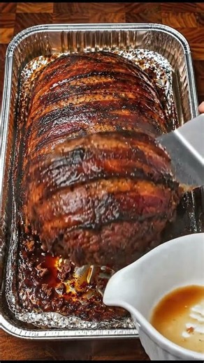 Bacon Wrapped Glazed Pork Roast