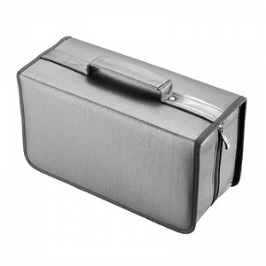 160 Capacity DVD Wallet, Large Storage Holder Binder Nylon Gray CD Carry Case Bag Protective Zipper