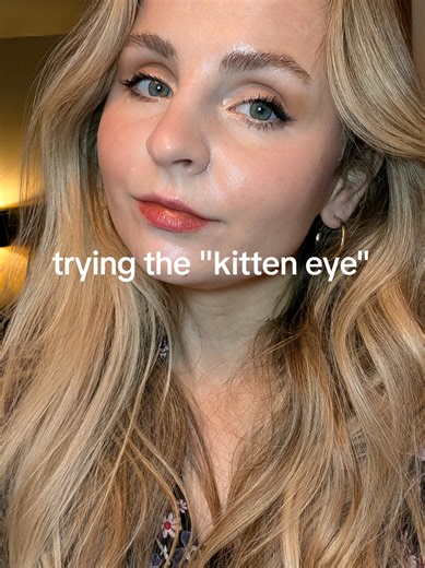 trying the kitten eyeliner for the first time. #kitten #eye #liner #tutorial #makeup