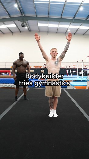 27M views · 415K reactions | 115kg bodybuilder tries gymnastics  | Nile Wilson | Facebook