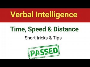 Verbal Intelligence Complete Preparation | Speed - Distance - Time