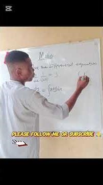 Differential Equation — By Separation of Variables #stemlearning