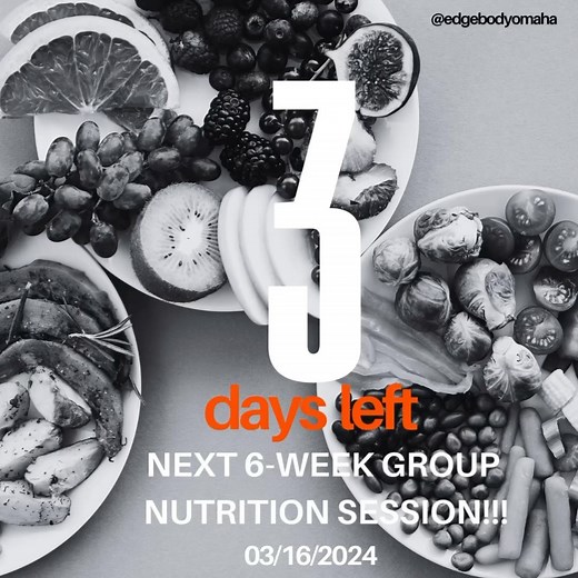 Our next 6-week Group Nutrition Session begins in 3 days!! Woot woot!! 🚨💪🏻 Classes are Saturdays at 10:30am and begin 3/16. You’ll not only learn about MACROS and change how you view food (for the better), but also get the fun accountability of a group. SPOTS still open! $150 for members; $175 for non-members. Want more individualized attention?? No problem 🥰 We always have individual nutrition coaching options as well. Email info@edgebodyomaha.com to get signed up now! #getanedge #nutrition