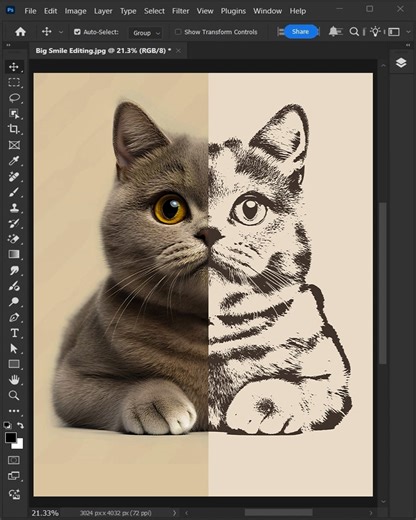 216K views · 1.5K reactions | Adobe photoshop tips to create this threshold effect #bigsmileediting | Big Smile Editing | Facebook