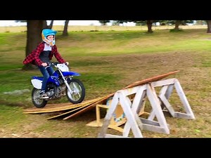 BACKYARD RAMP BUILDING | How Far Can We Send the TTR110 Pit Bike