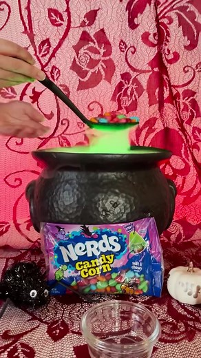 How did we make NERDS Candy Corn? A little bit of magic, of course! #fyp #nerdscandy #nerdscandycorn #candycorn #halloween #candy #cauldron #halloweentok #witchtok