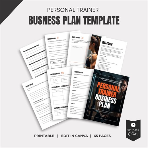 Personal Trainer Business Plan Template for Fitness Coaches | 60 Page Planner - Etsy