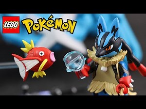 Custom LEGO Pokémon Lucario, METAGROSS, and WORKING Fishing Rod With MAGIKARP? (REVIEW)
