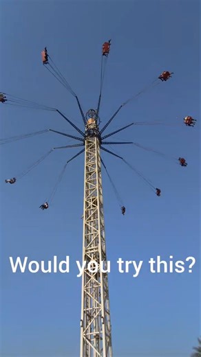 Comment if you’d ride this or run away 😂#amusementpark #thrillride #funny #adrenaline #shorts #viral