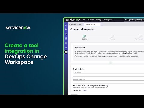 DevOps Change Workspace | Create a tool integration