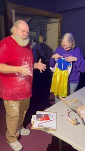5.9K reactions · 1.1K shares | Restoration update on Disney World’s Main Street Snow White window. 50 years of history. Grand reveal Nov 2023. Mark is very excited about holding a piece of Walt Disney in his hands. The first step was Snow Whites designer clothes. #morefun #markklaus #disneyworld #snowwhite #emporiumwindows | Castle Noel | Facebook