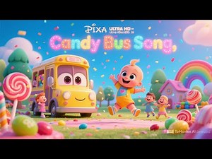 Candy Bus Song 🍭 Sweet Adventure Ride with Baby Bus & Candy Friends | Fun Kids Nursery Rhyme