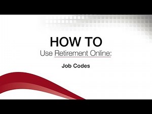 How to Use Retirement Online: Job Codes