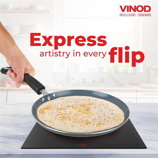 1.5K views · 25 reactions | Let the smooth ceramic surface of the Vinod Zest Ceramica Dosa Tawa become your canvas to bring your culinary vision to life. Enjoy flat 25% off on the tawa. Shop now! #VinodIntelligentCookware #cookware #CookHealthyCookJaldi #Utensils #intelligentcookingassistant #DosaTawa | Vinod Cookware | Facebook