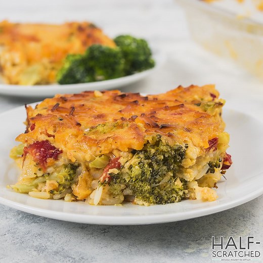Pioneer Woman Broccoli Rice Casserole - Half-Scratched