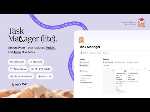Task Manager (lite) for Notion - Detailed Walkthrough of our first Notion Template