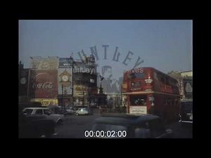 London Bus in Piccadilly Circus, 1960s - Archive Film 1064989