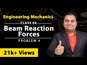 Beam Reaction Forces - Problem 4 - Equilibrium of Forces - Engineering Mechanics