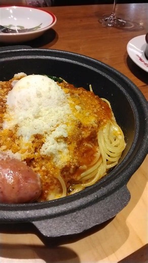 SIZZLING pasta dish served at family restaurant in Japan