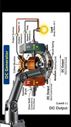 DC Generator Working Principle | Parts & DC Output Explained #dcgenerator ⚡