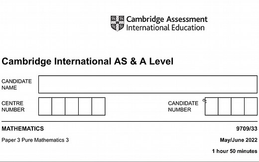 Alevel_CAIE_P3 9709/33/M/J/22 真题解析