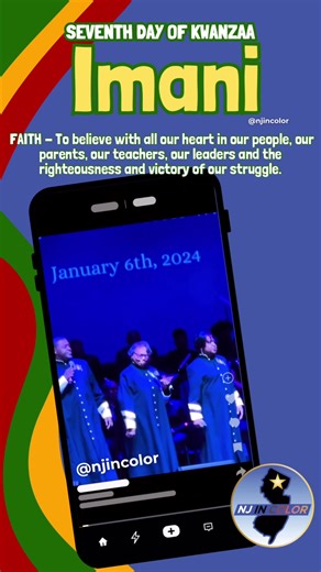 HAPPY KWANZAA NEW JERSEY‼️ Habari Gani?! IMANI (Faith) - To believe with all our heart in our people, our parents, our teachers, our leaders and the righteousness and victory of our struggle. 🔴⚫️🟢 As we start 2026, we dedicate IMANI to our NJ In Color Family. In so many ways we have pushed through challenges, banded together, and continue to press forward. In this next chapter, let's let our light shine brighter than ever before...we owe it to ourselves, our ancestors, and our children. 👏🏾👏