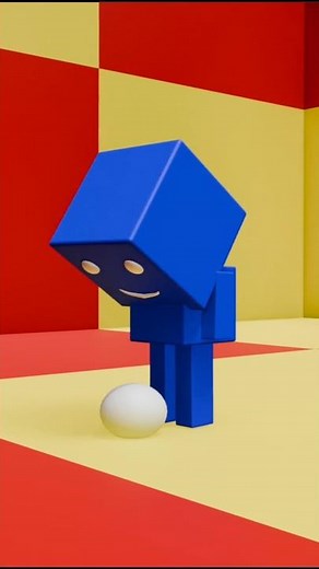A Cute Blue Character Discovers a Strange Object | Short Animation
